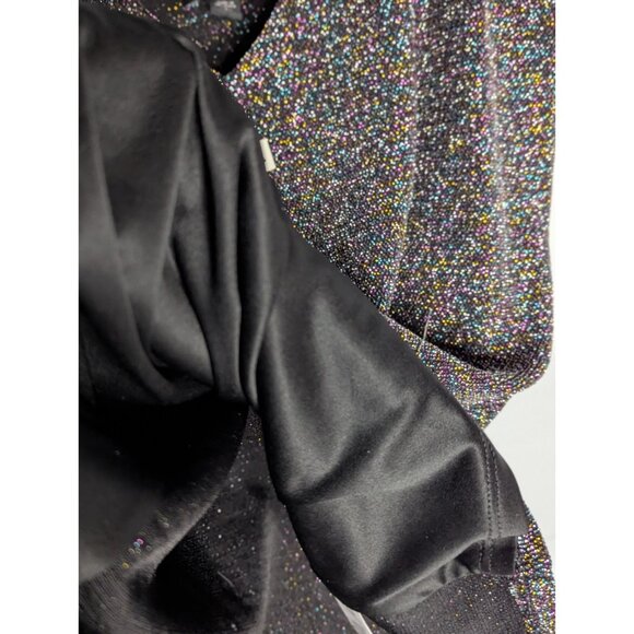 NWT EXPRESS Black Rainbow SPARKLE Tank Top Y2K Whimsigoth Glitter Retro Sz S - Picture 4 of 8